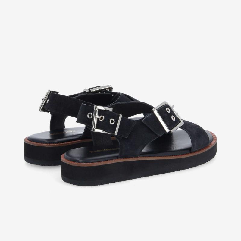 SIGUI CROSS SANDAL W - SUEDE - BLACK
